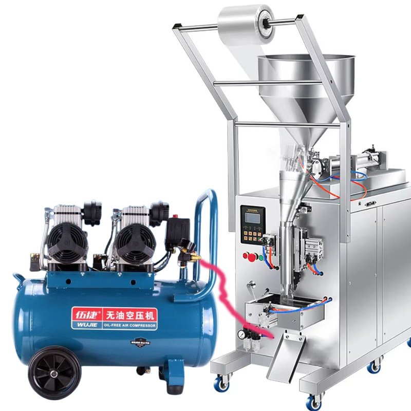 Compact Silent Oil-free Piston High Pressure Portable Air Compressor Equipped for Weighing Distributing and Packing Machine