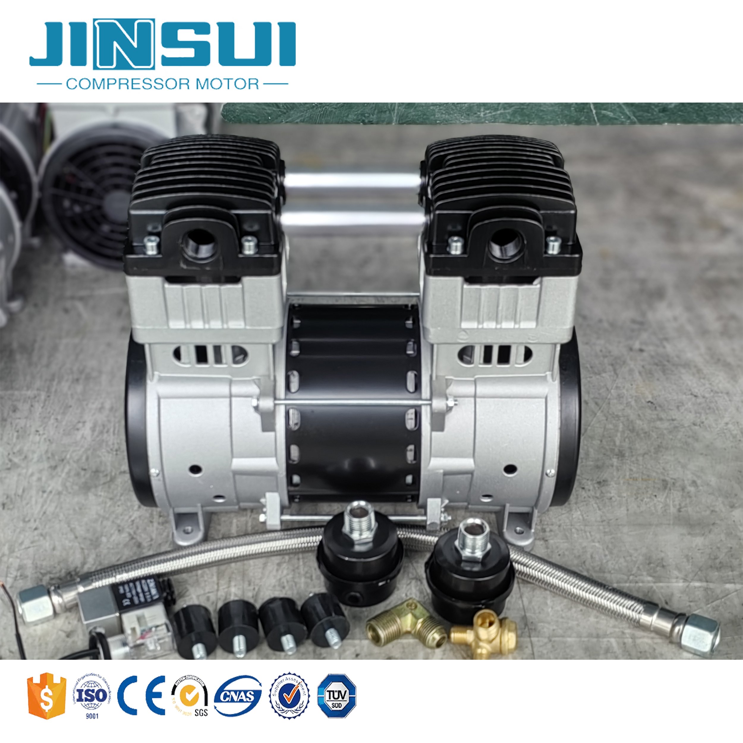 Small Oil-free air Compressor Silent air Pump Head Inflation Car Wash Compressor 50L