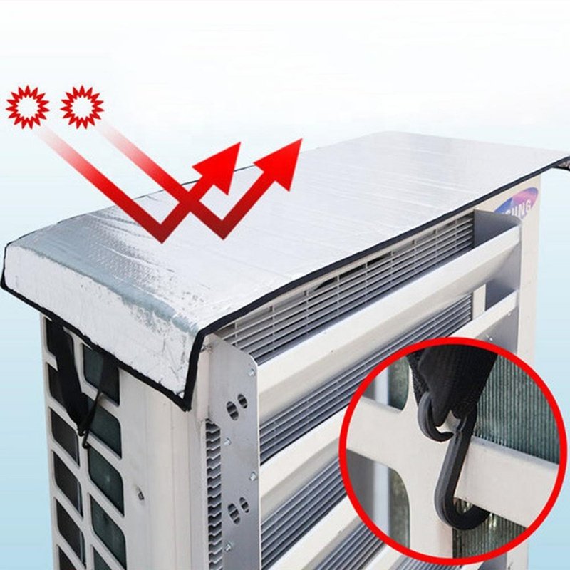 Aluminum Foil AC Covers for Outdoor Kit Heat Insulation Air Conditioner Protective Covers Sun Shade Air Conditioning Outer Cover