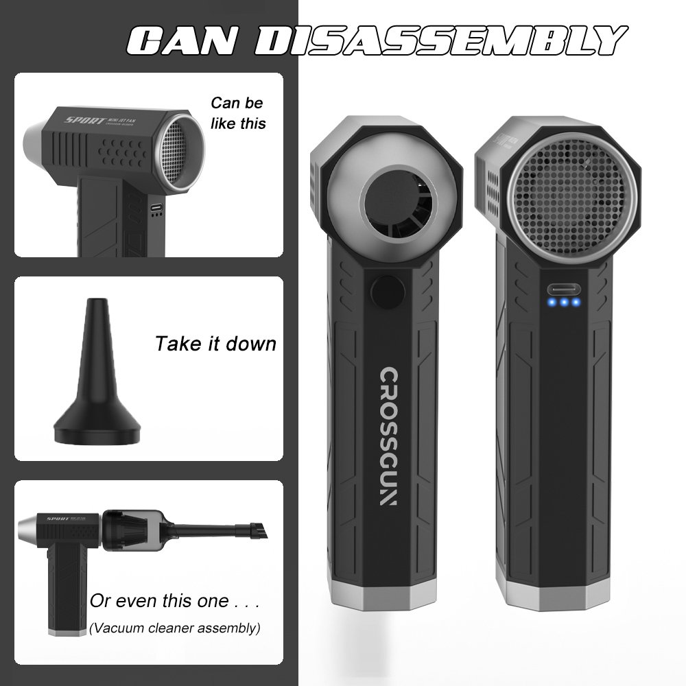 Crossgun 120000RPM Powerful Mini Jet Turbo Fan Dryer Compressed Metal Portable Cordless Computer Keyboard Cleaner for Car Dry