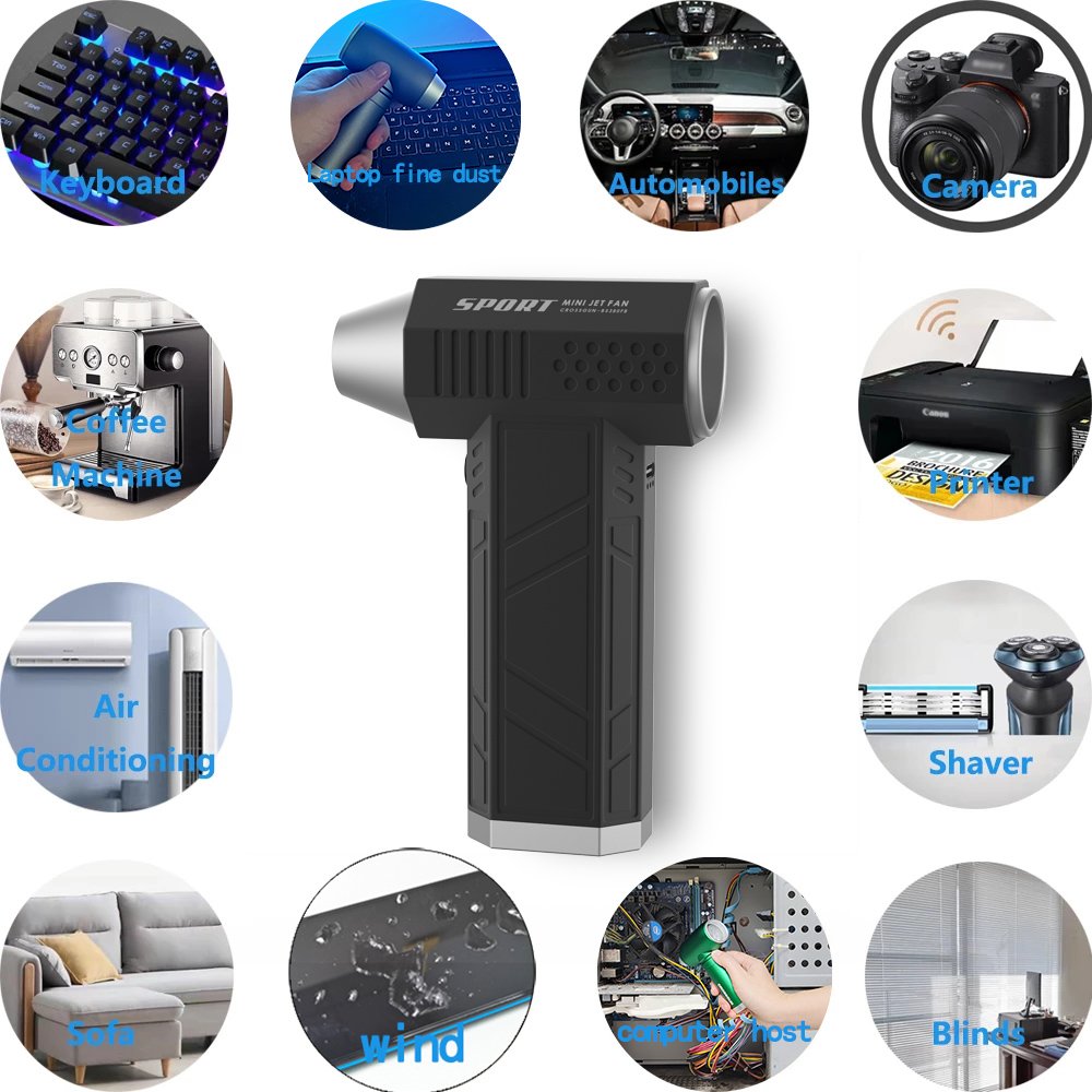 Crossgun 120000RPM Powerful Mini Jet Turbo Fan Dryer Compressed Metal Portable Cordless Computer Keyboard Cleaner for Car Dry