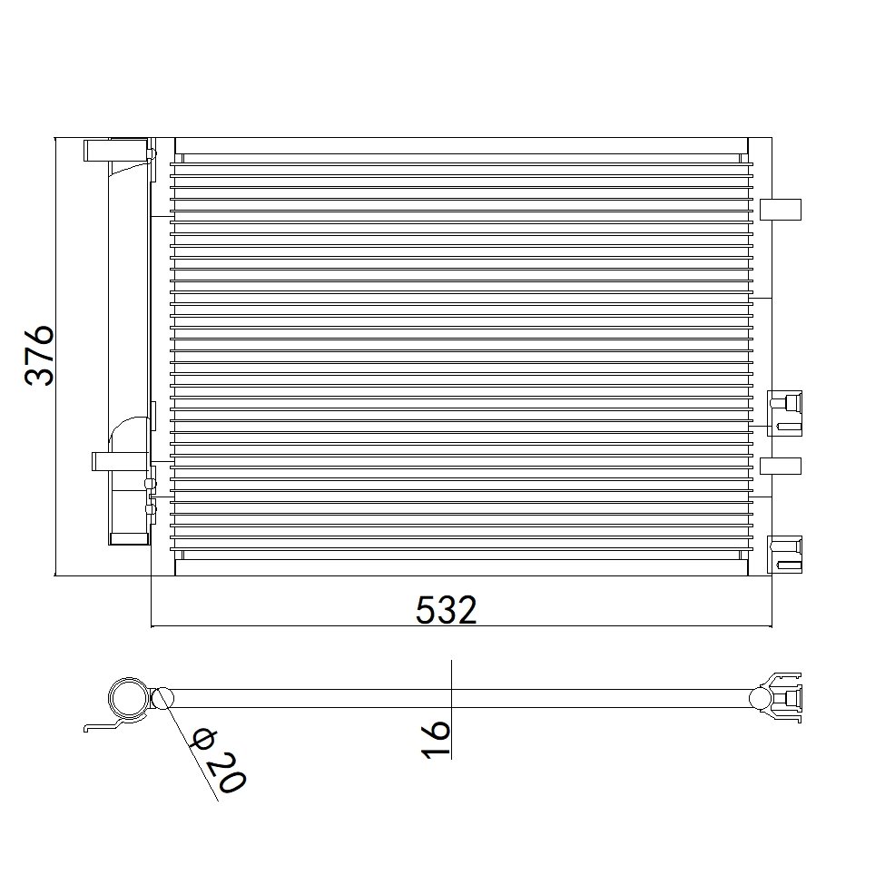 Aftermarket Car Auto Air Conditioning System Auto AC Condenser for HYUNDAI I20 OEM 976061J000