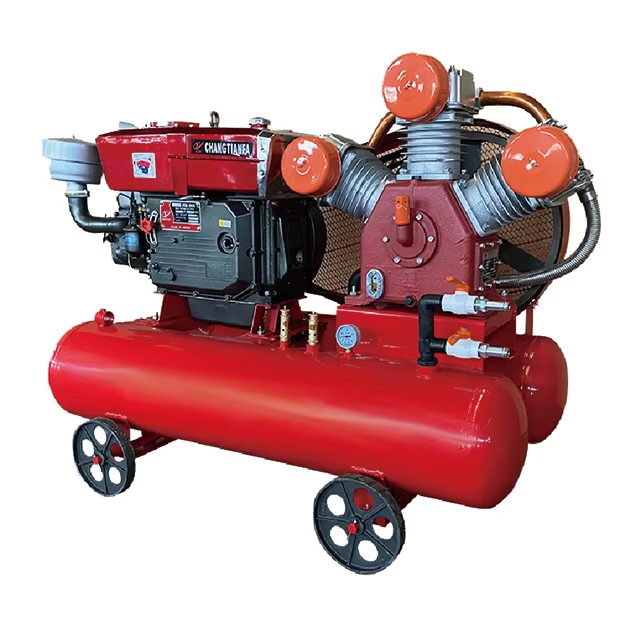 High Quality Custom 15KW 100CFM 5Bar Portable Diesel Piston Air Compressor