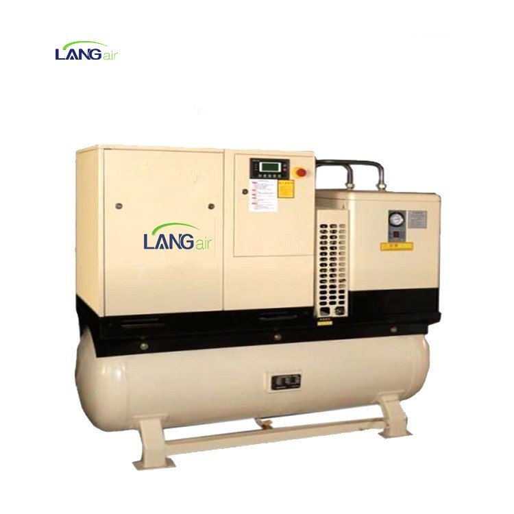 7.5kw 11kw 15kw 37kw 45kw 55kw 8bar 16bar Portable All-in-one Integrated Silent Screw Air Compressor with Dryer Tank