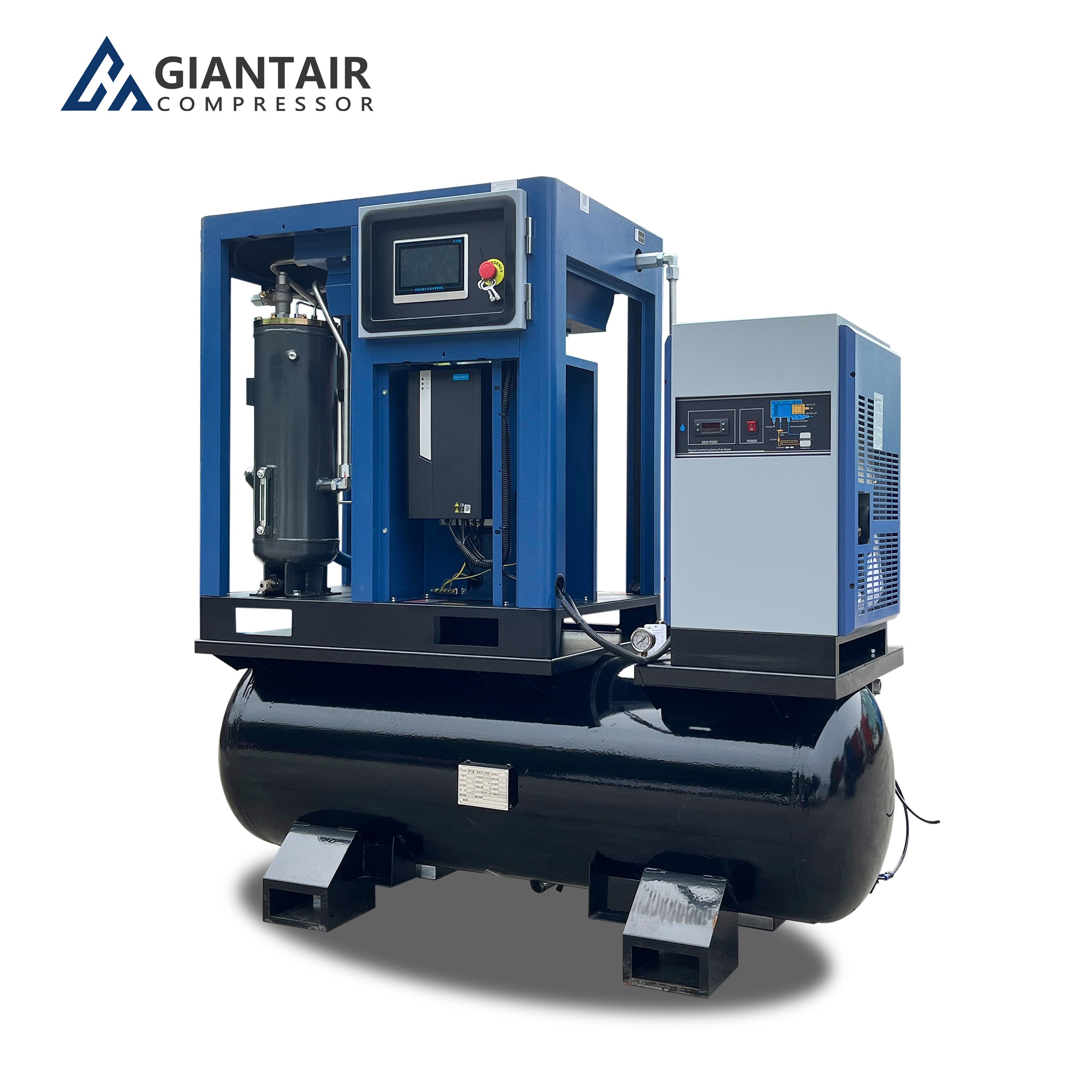 Super Quality 7.5kw/11kw/15kw Single Stage Screw Air Compressor 300L Tank Air-Cooled Lubricated Metal Pump 13bar/12bar China