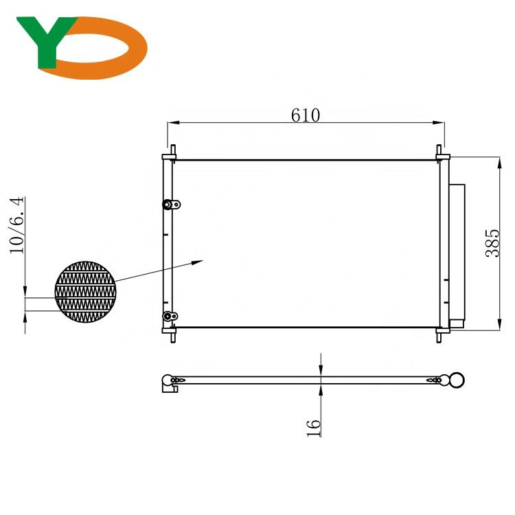Yide Auto HBS Car AC Conditioning Air Condenser for TOYOTA Cars 8845002280