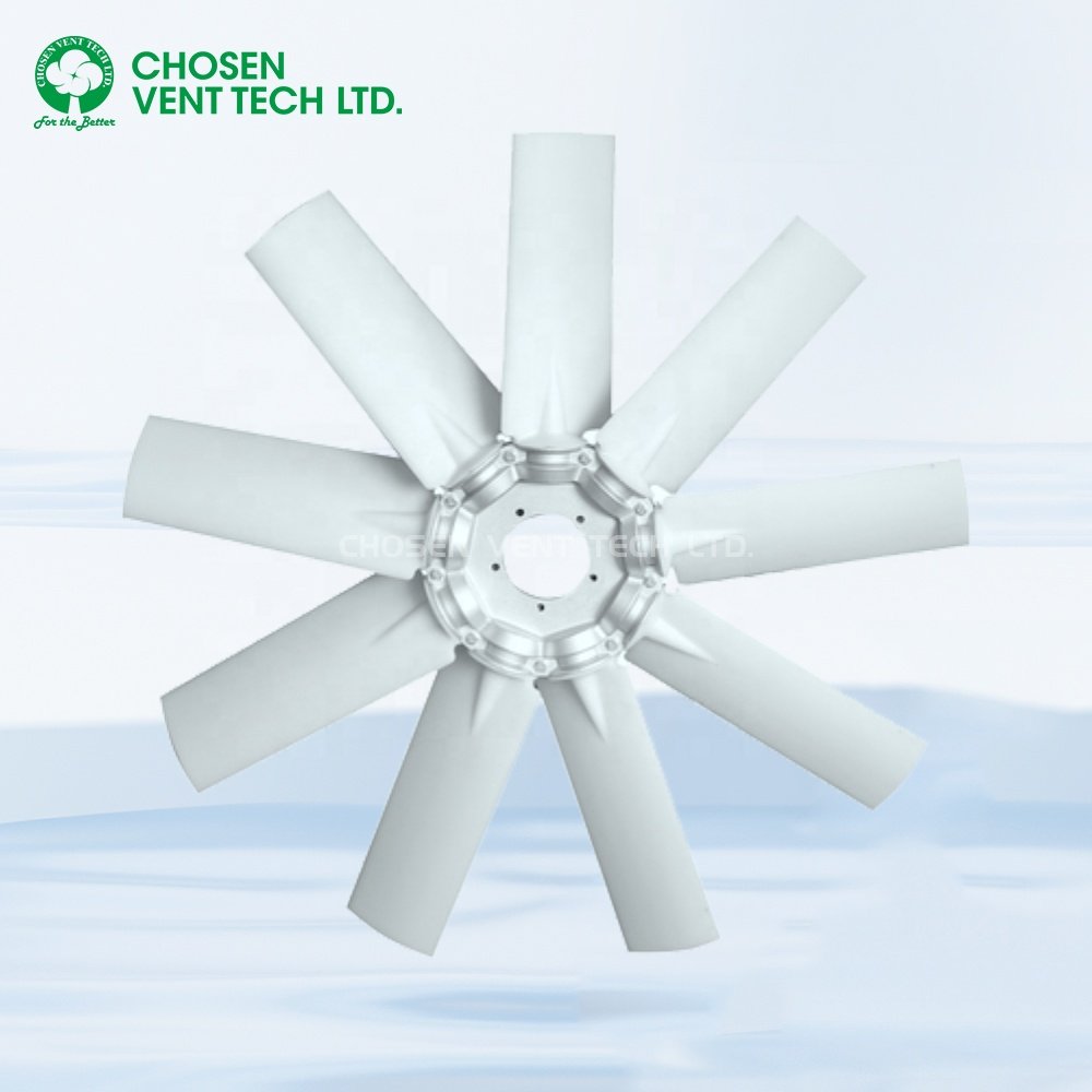 Adjustable PAG Nylon Plastic Axial Fan Blades for Motor Cooling 9 Blade Industrial Axial Impeller