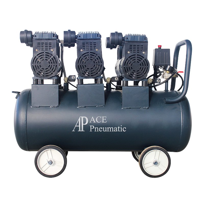 Aceair 220v/380v Portable Electric Piston 0.75kw 90L Oil-free air Compressor Silent Air Compressor