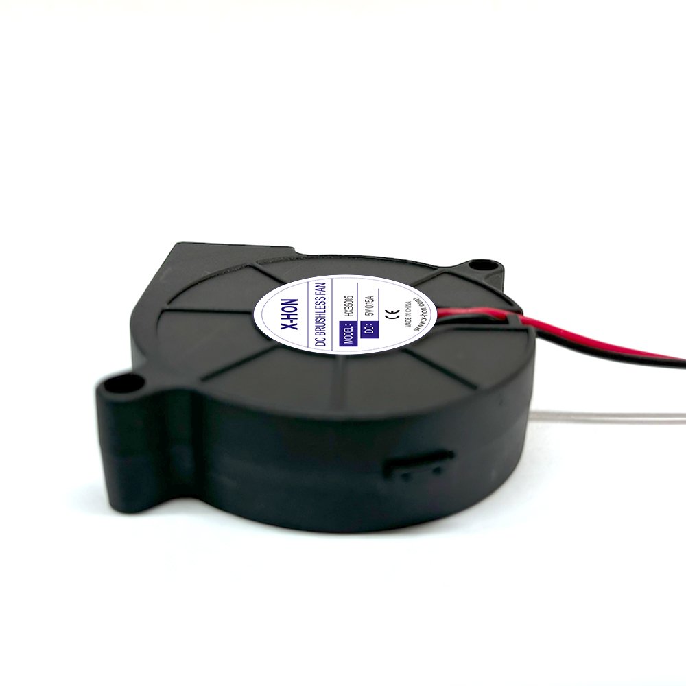 X-HON 12V DC Brushless 5015 High Speed Radial Blower Fan Dual Ball Bearing 2Pin With 11inch Cable for 3D Laser Printing