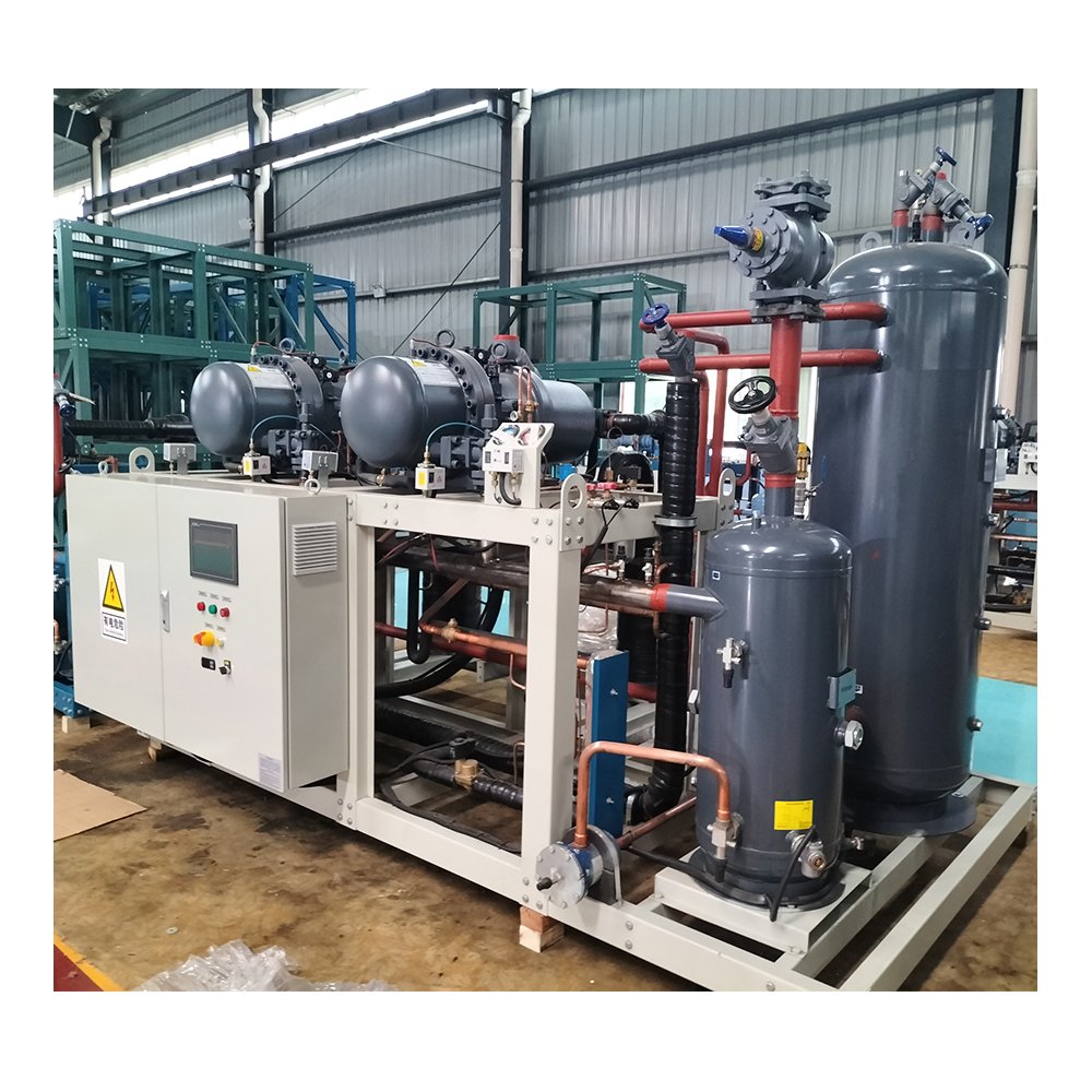 10HP 15HP 20HP Factory Direct R404 Screw Waler-cooled Double Parallel Medium Water Compressor Cooled Condensing Unit