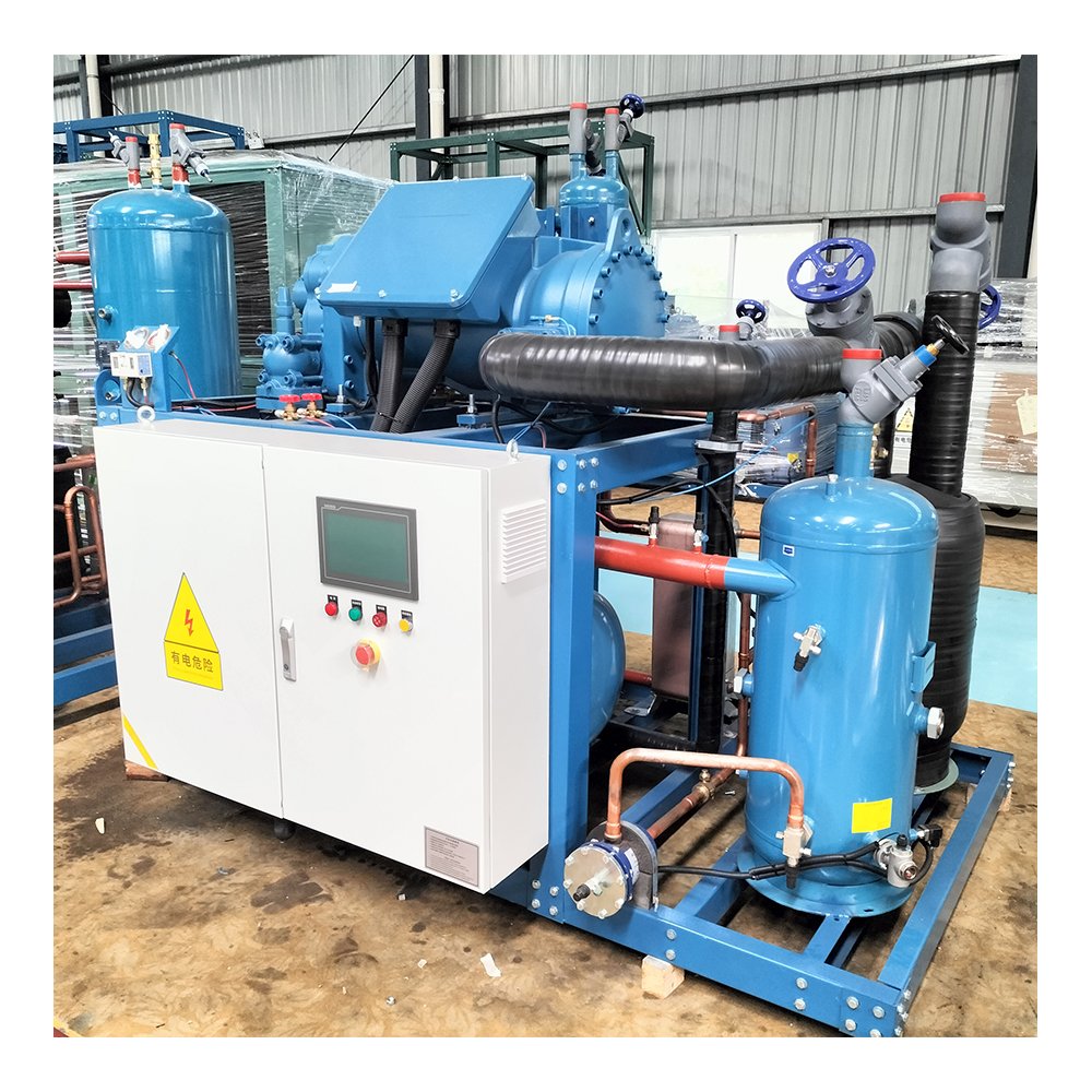 10HP 15HP 20HP Factory Direct R404 Screw Waler-cooled Double Parallel Medium Water Compressor Cooled Condensing Unit