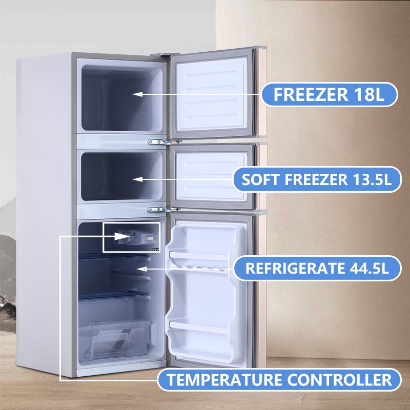 WINNING STAR 76L AC Three Doors Refrigerator BG-83 Fruit Vegetable Food Preservation Home Using Fridge Freezer