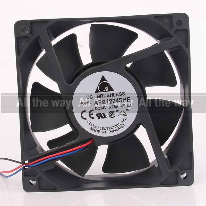 Delta 12V 48V DC24V 0.75A EC AC 120X120X38MM 12CM 12038 High air Volume Inverter Double Ball Bearing AFB1224SHE Cooling Fan