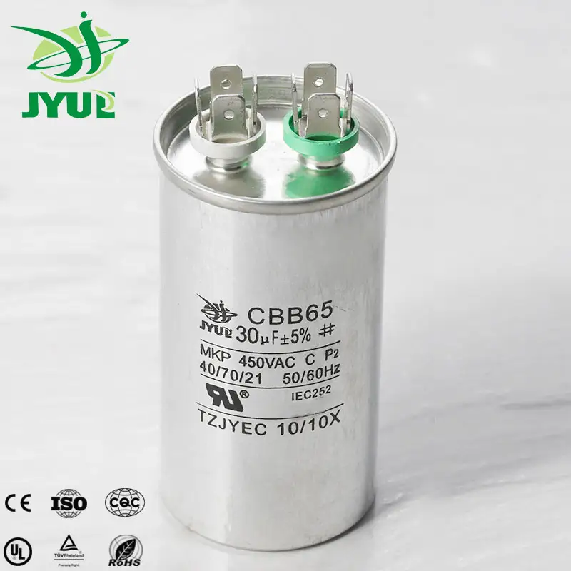 45+5 capacitors 45/5 uF 370/440 VAC CBB65 circular dual-operating capacitors for air conditioning heat pump condensers