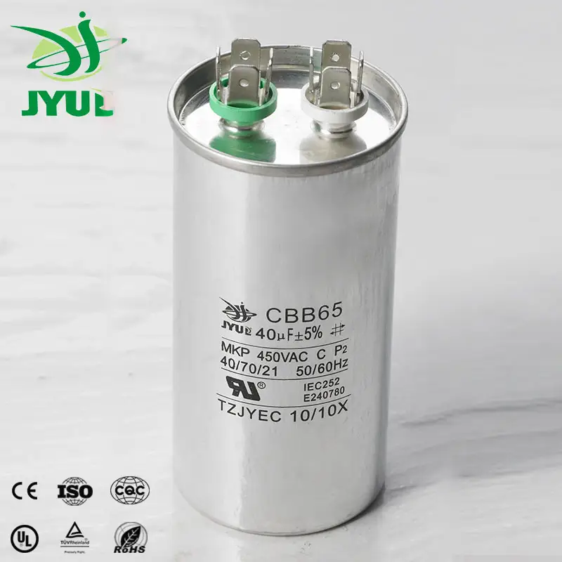 45+5 capacitors 45/5 uF 370/440 VAC CBB65 circular dual-operating capacitors for air conditioning heat pump condensers
