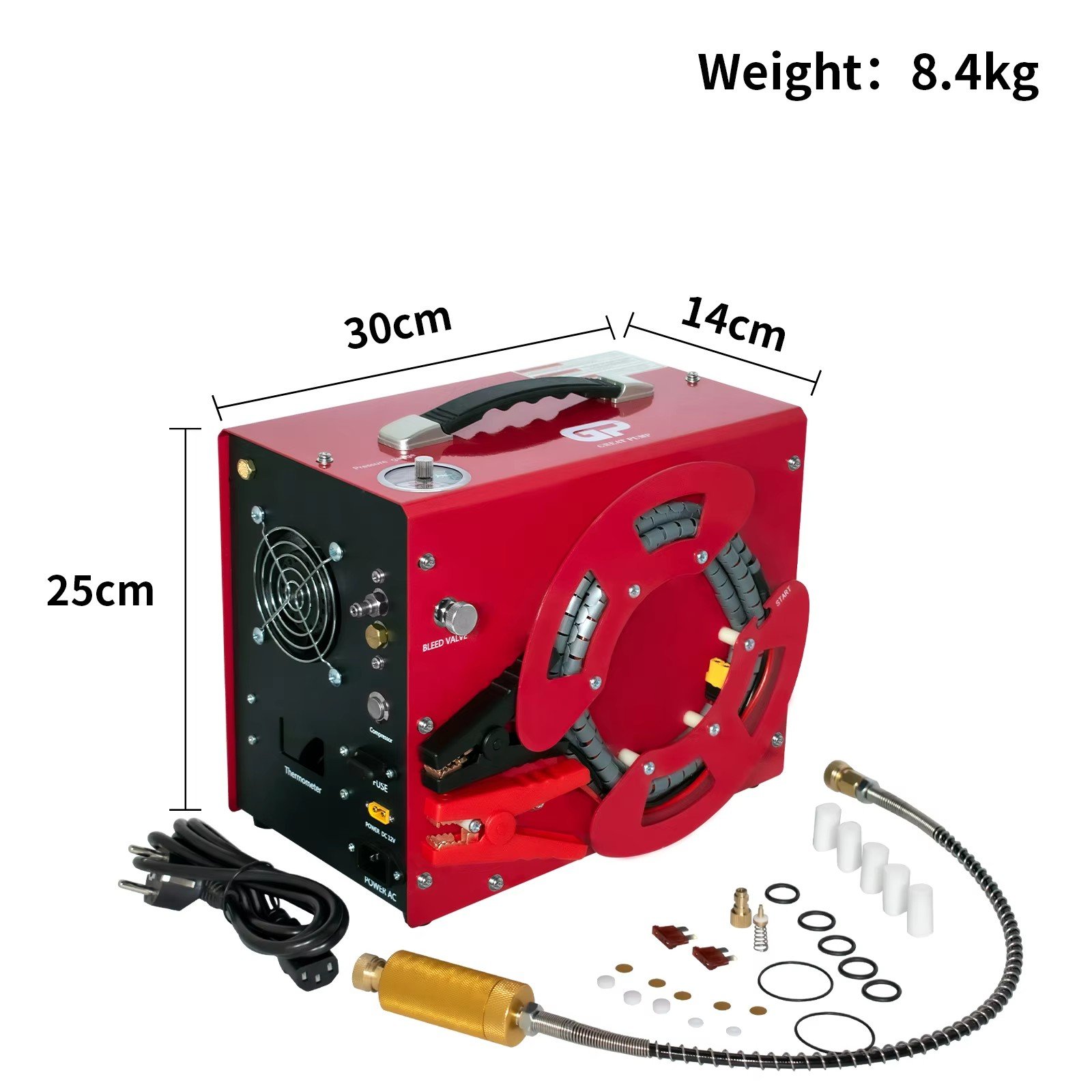 GP Stable Performance ODM 12V 110V 220V DC Power 4500psi 300bar Automatic Stop Paintball Game Scuba Diving PCP Air Compressor