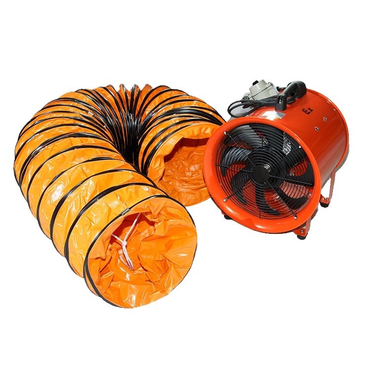 12 Inch Portable Blower Fan Industrial Ventilator Heavy Duty Cylinder Axial Exhaust Fan with 10M Air Duct Hose