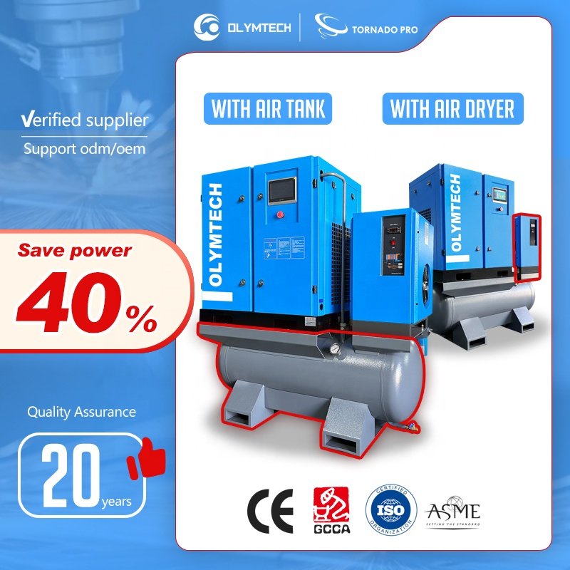 Olymtech Screw Air Compressor 15 hp All-in-one Air Compressor 22kw 16 bar Screw Air Compressor for Fiber Laser