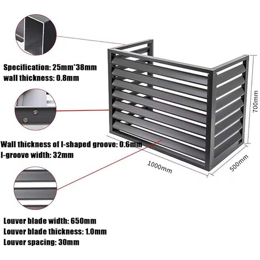 Outdoor Decorative air Conditioner Covers Exterior Decorative Aluminum air Conditioner Condenser Cover