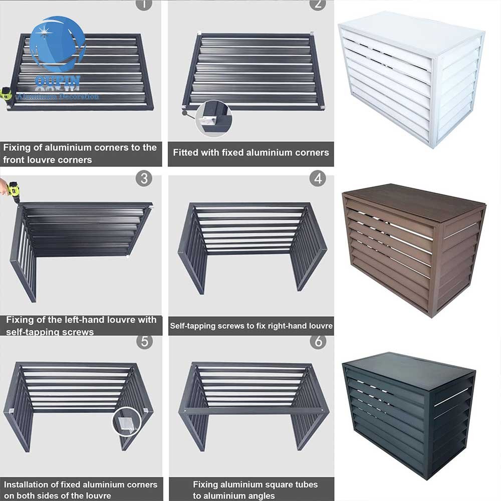 Outdoor Decorative air Conditioner Covers Exterior Decorative Aluminum air Conditioner Condenser Cover