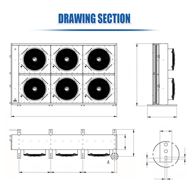 Top Selling Heat Exchange Equipment Unit Cooler for Cold Room Air Cooled Condenser Cold Room Evaporator From India