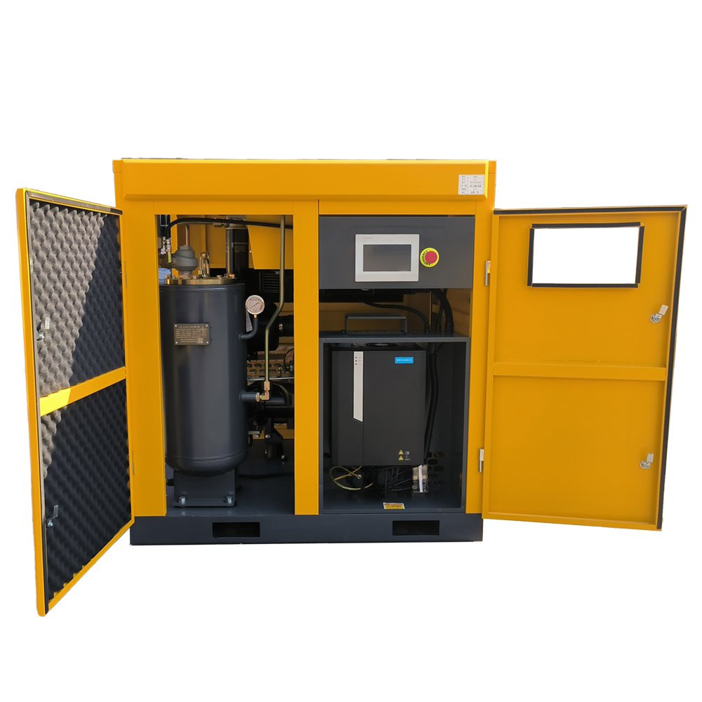 Industrial Electric Screw Air Compressor 7.5kw-22kw High Power with Silent Motor Gas Fueled 380V Quiet Air Pump Machine