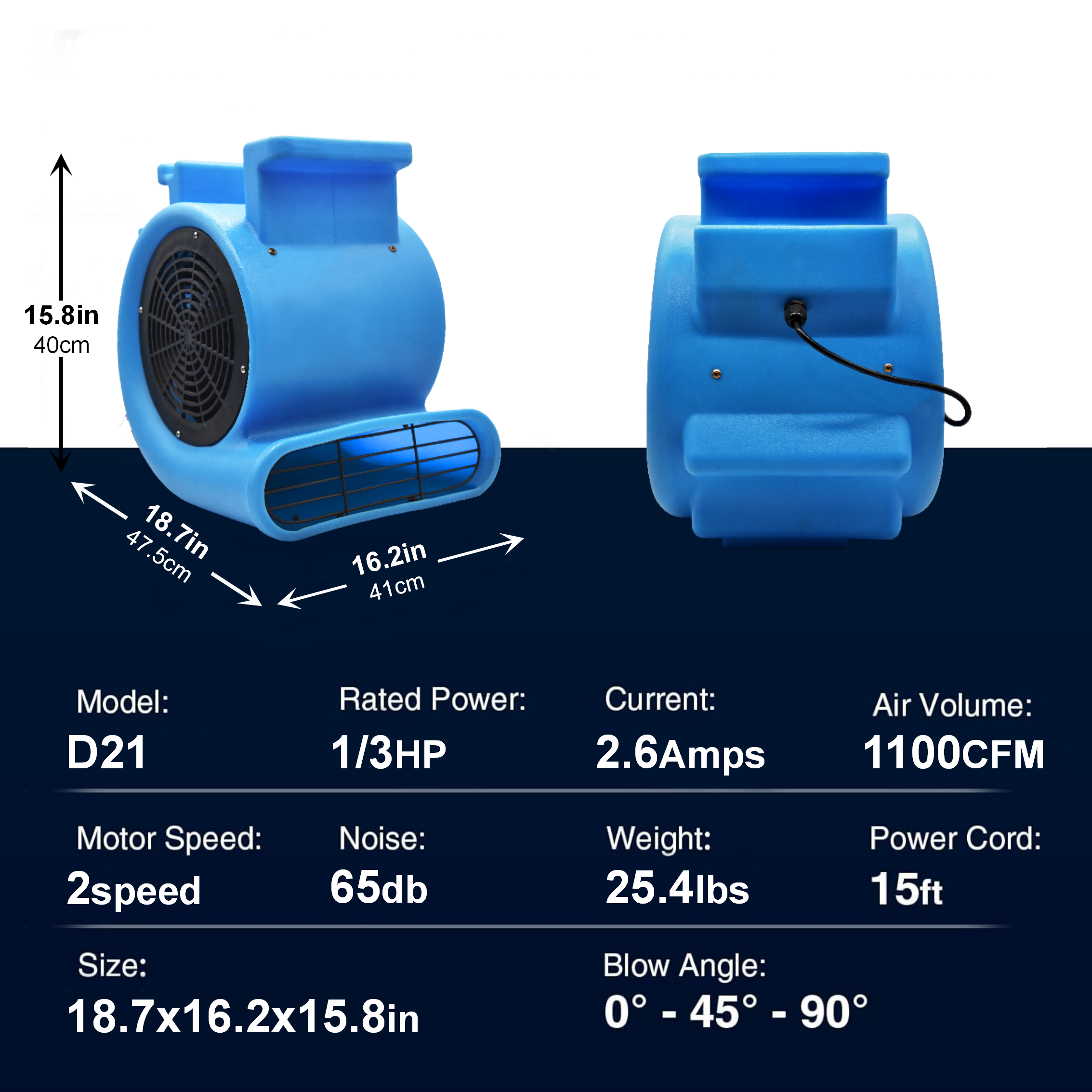 Stackable Mini Industrial Carpet Dryer Blower Fan Electric Air Mover for Water Damage Restoration Centrifugal Floor Drying