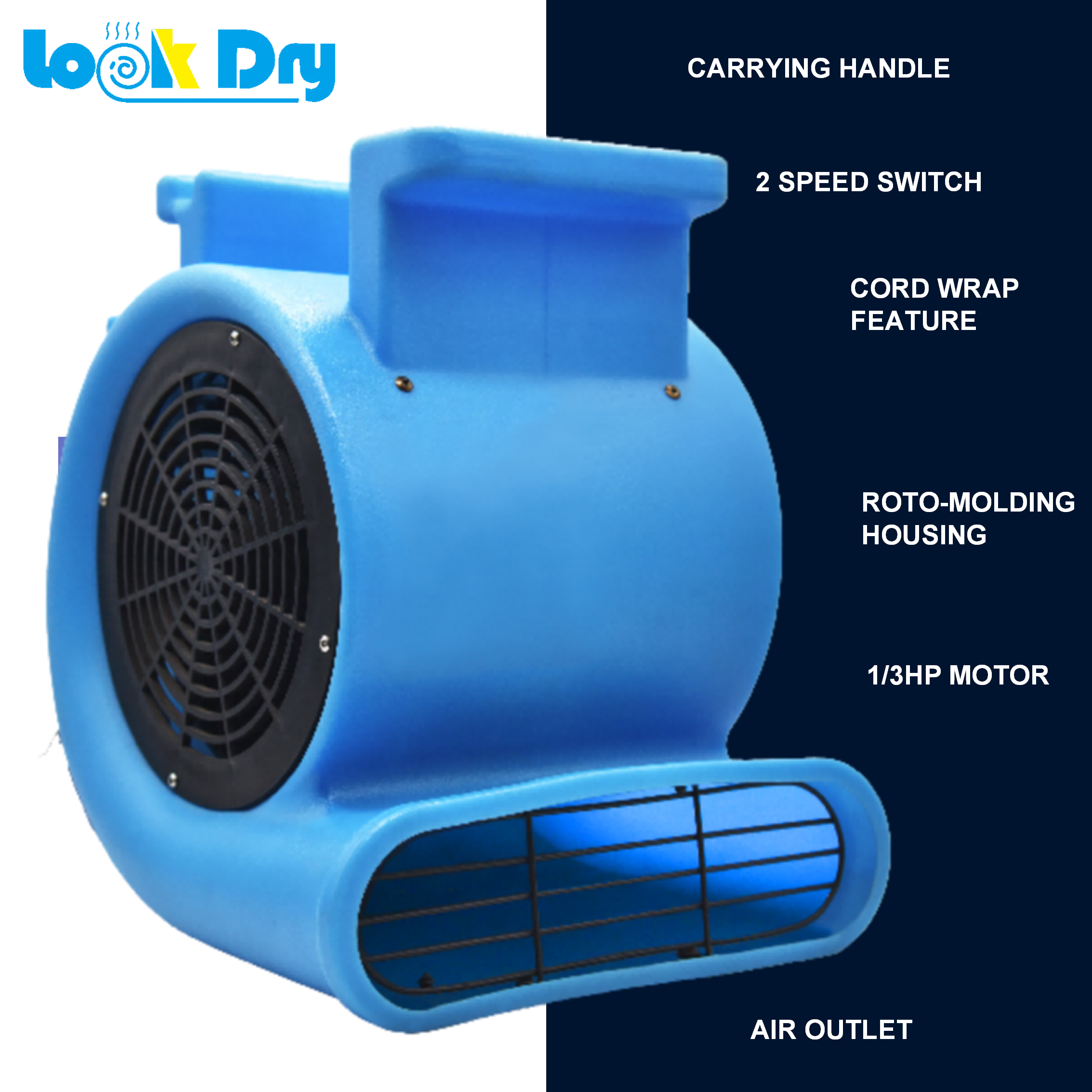 Stackable Mini Industrial Carpet Dryer Blower Fan Electric Air Mover for Water Damage Restoration Centrifugal Floor Drying