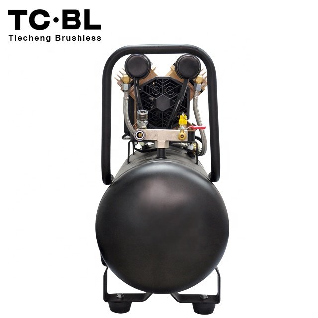Industrial Pneumatic 1500W Brushless Oil Free Ac Silent Portable air Compressor for Spray Painting Screwdriver 30L Aluminum tank
