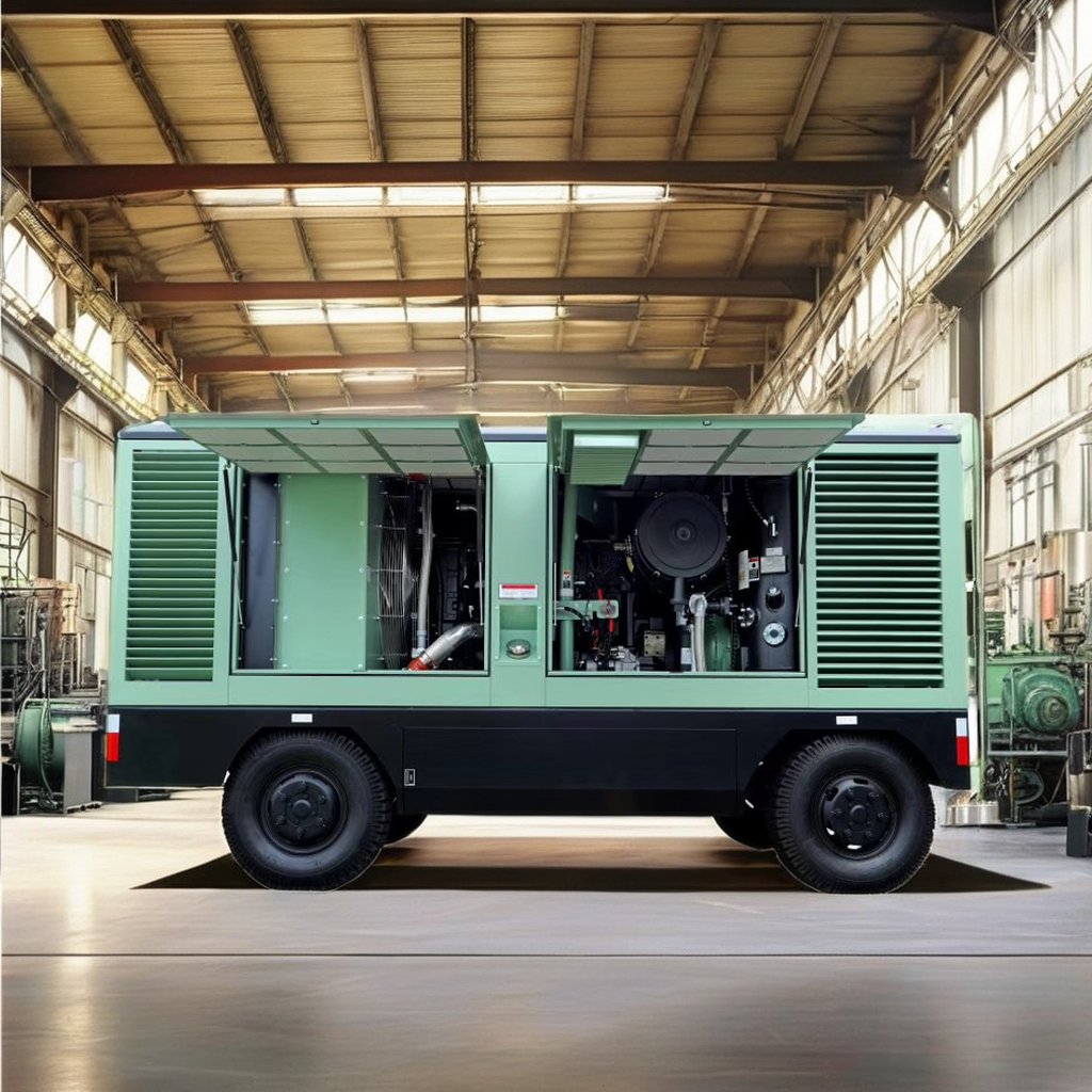 25bar 185kw Portable Screw Air Compressor New 110KW Diesel/Gas Power Construction Mining 380V Air Engine Pump Tank Gear Motor