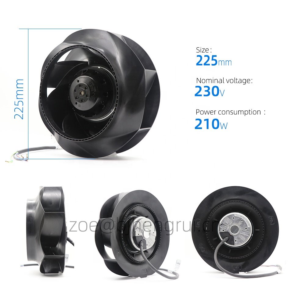 ebmpapst R2E225-RA92-09 R2E225-RA92-31 230V AC Centrifugal Cooling Fan for HVAC Air Purifier Motor Electrical Cabinet M2E068-DF