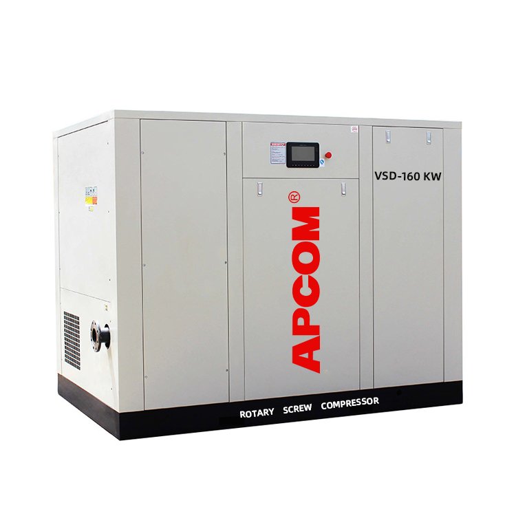 APCOM 160kw Compressor Screw Air 8 bar Screw Aircompressors 220hp Permanent Magnet Frequency Conversion Screw Air Compressor