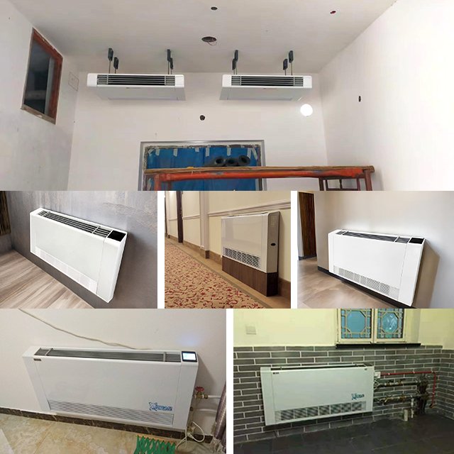 HVAC System Central air Conditioning Terminal Chilled Water Floor Standing Slim Fcu Fan Coils with WiFi Thermostat, RS485