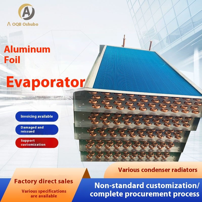 Air-Cooled Evaporator Condenser Radiator Fin-Type Cooler Water for AC Refrirator Freezer Tube Core Component with Motor