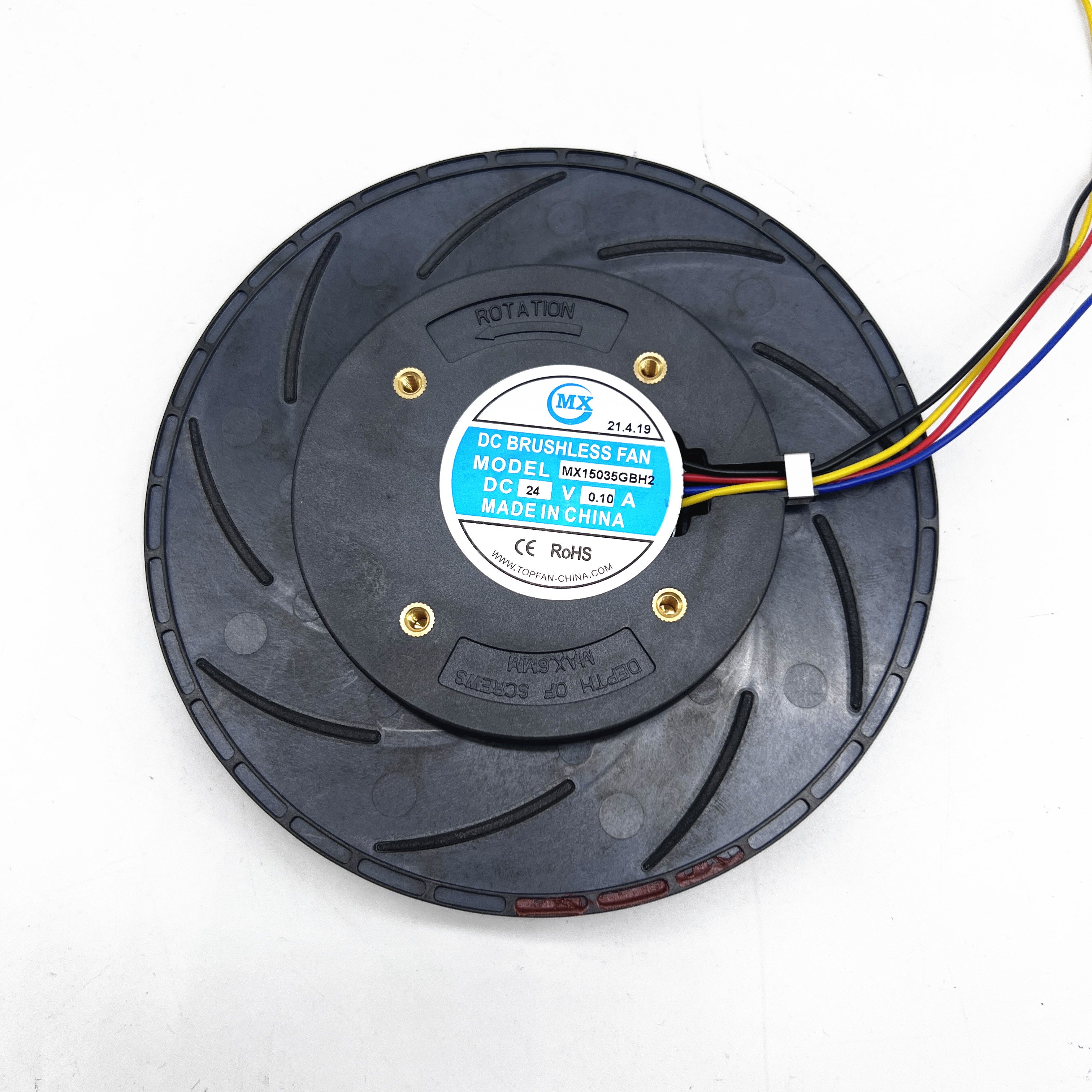 Topfan 48V 150x35mm 24V DC Backward Curved Blade Centrifugal Fan 12V Centrifugal Fan for Car Purifier Humidifier
