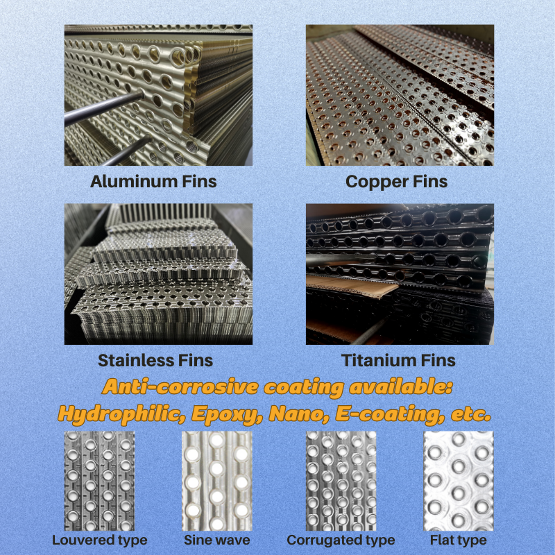 5Mm Diameter Water to Air Heat Exchanger Radiator L Shaped R134A Condenser