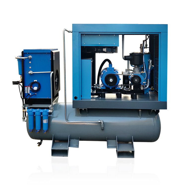 DEHAHA Screw air Compressor Laser Cutting All in One air tank Mounted Industrial Compressor with Dryer