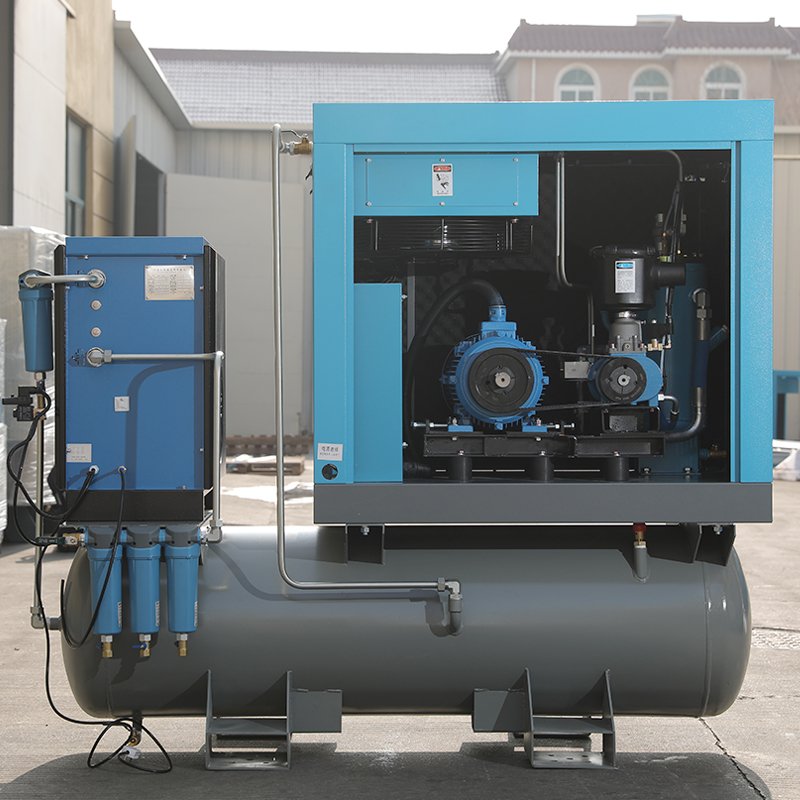 DEHAHA Screw air Compressor Laser Cutting All in One air tank Mounted Industrial Compressor with Dryer