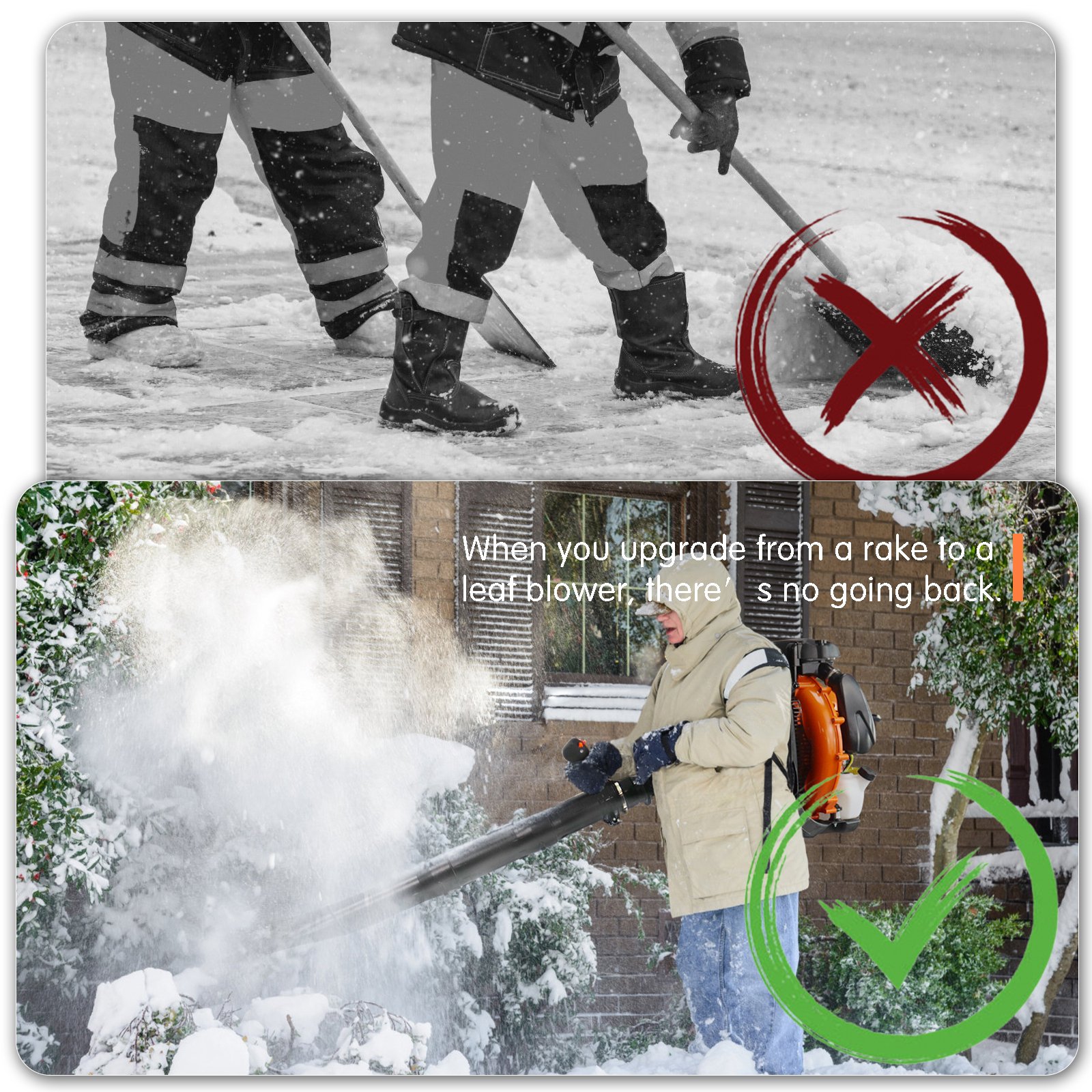 NEOTEC Dual Fan High Speed Air Blower Double Side Turbine Intake Portable Cordless Leaf Cleaner Dust Snow Garden 75.6cc Blower