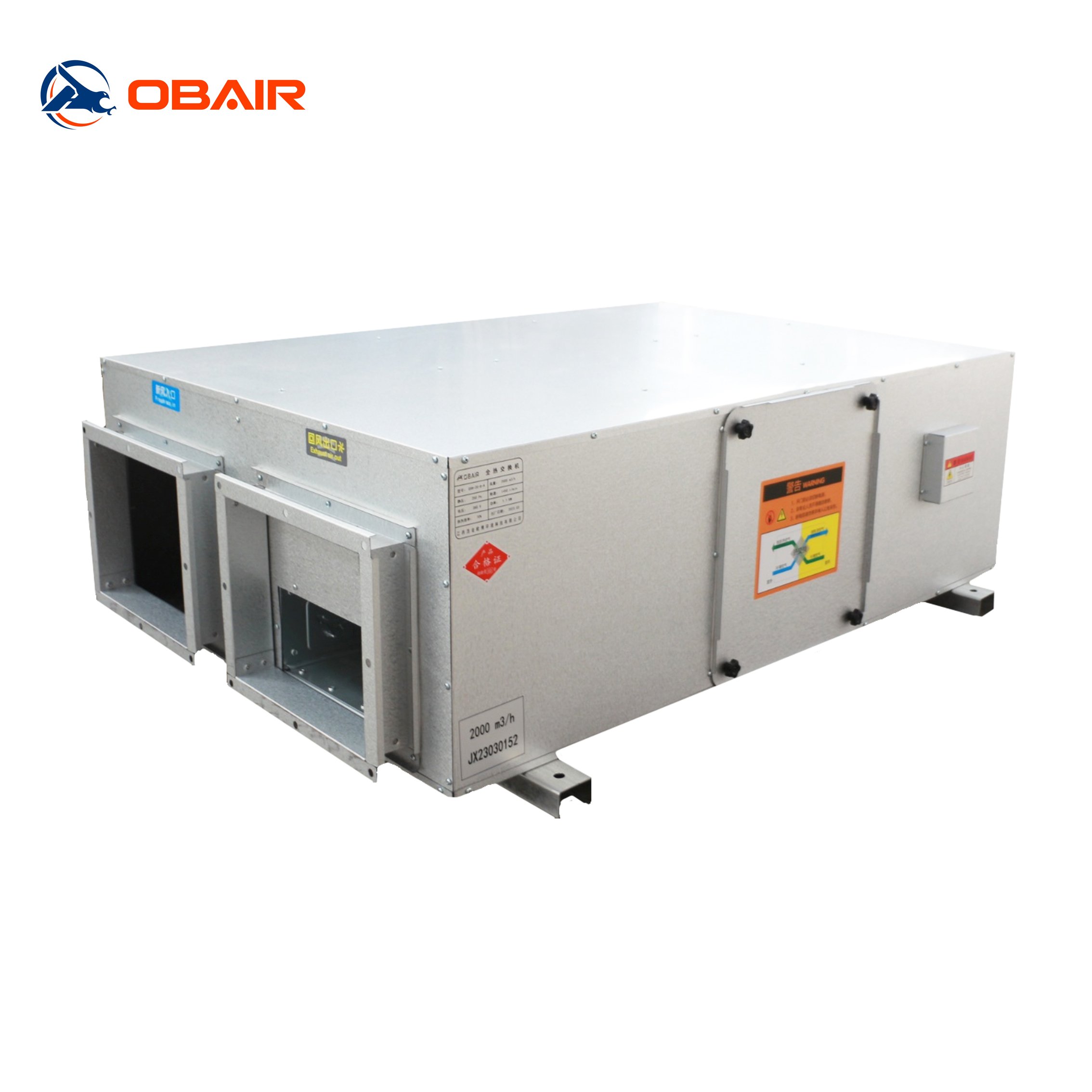 Sustainable MVHR Units Air Recuperator Heat Recovery Ventilation with Low Noise Metal Ceiling Mount Core Compressor Motor Engine
