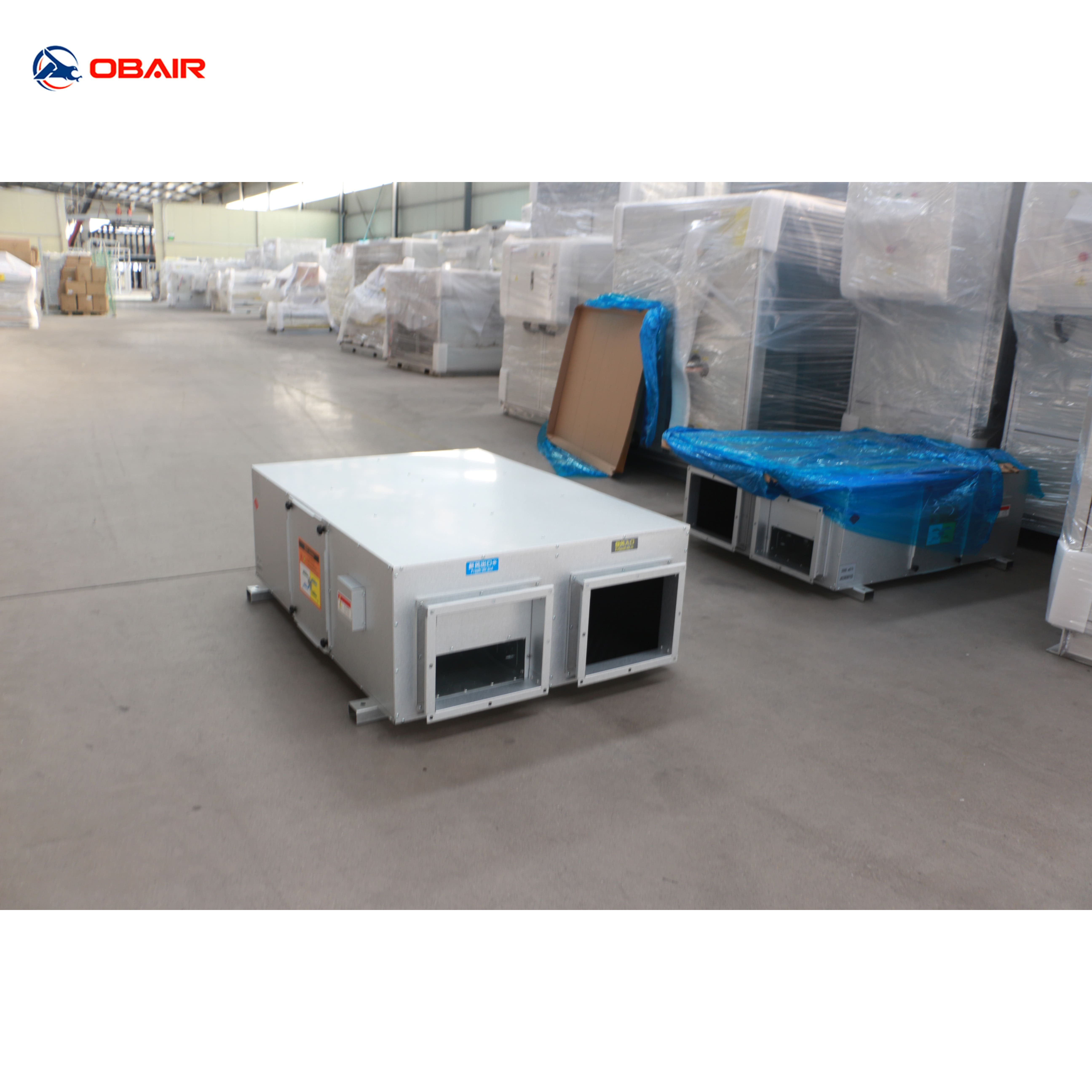 Sustainable MVHR Units Air Recuperator Heat Recovery Ventilation with Low Noise Metal Ceiling Mount Core Compressor Motor Engine