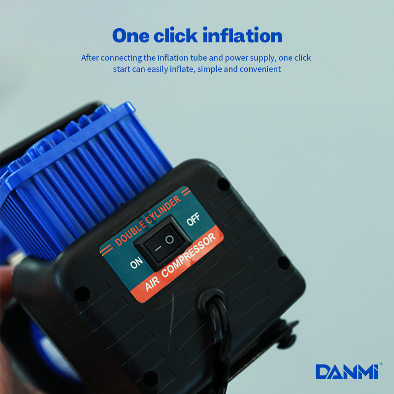 DANMI Portable air compressor for car with double cylinders Air pump for car DC12V