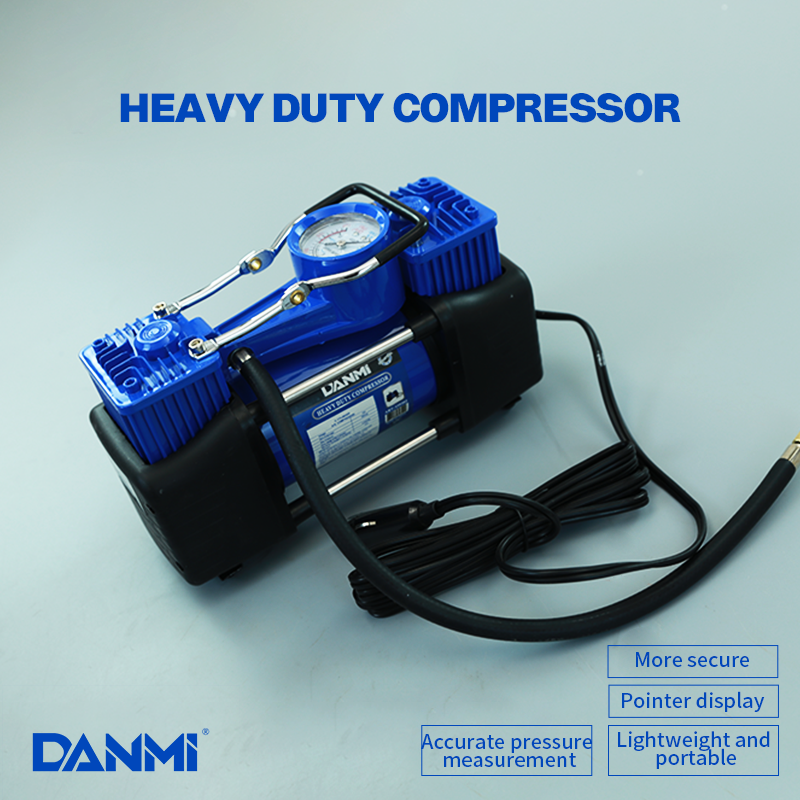 DANMI Portable air compressor for car with double cylinders Air pump for car DC12V