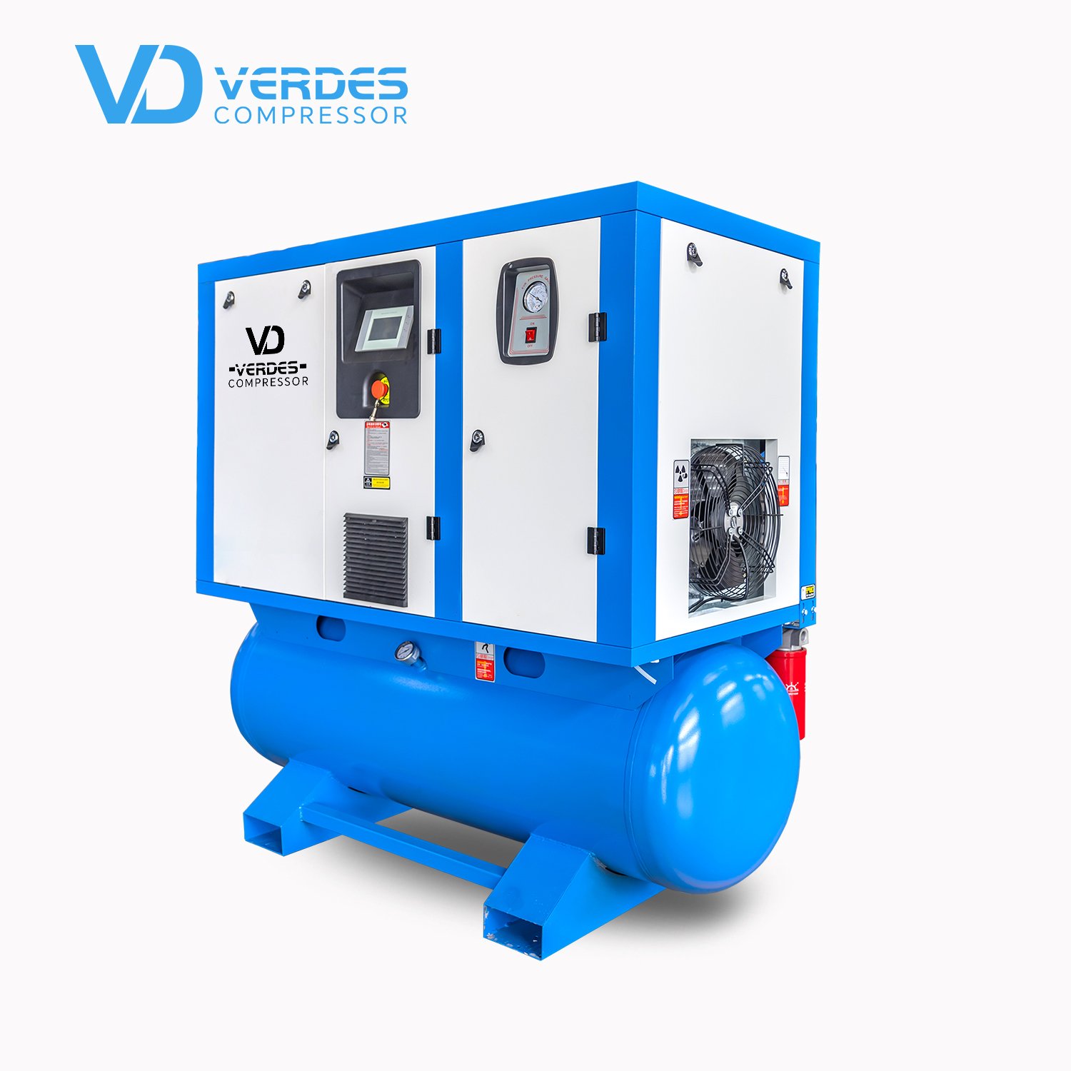 VERDES Energy Saving 7.5kw 11kw 15kw 22kw All in One 15 Hp Air Compressor 12 Bar 500lt Air Compressor 4 in 1 Air Compressor