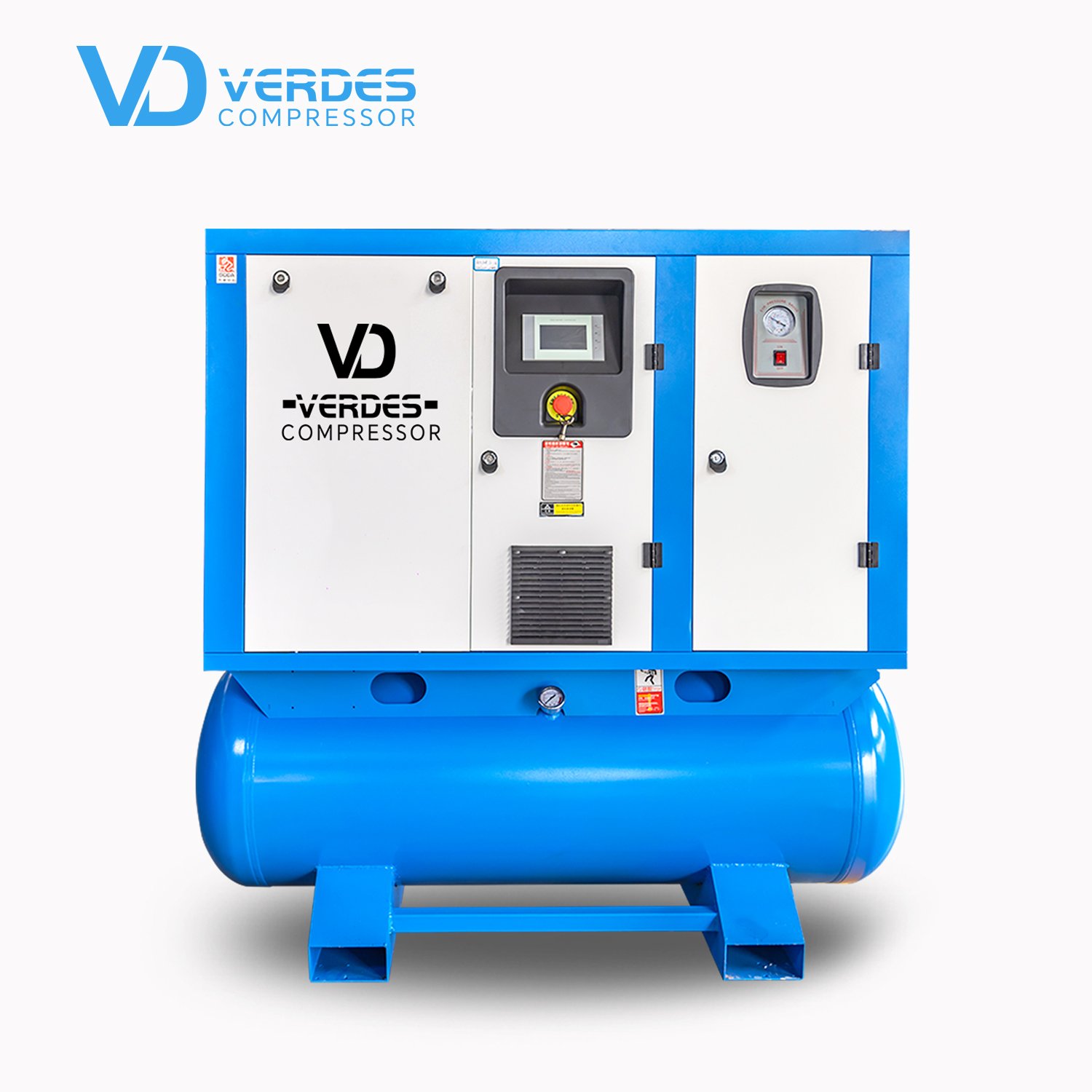 VERDES Energy Saving 7.5kw 11kw 15kw 22kw All in One 15 Hp Air Compressor 12 Bar 500lt Air Compressor 4 in 1 Air Compressor