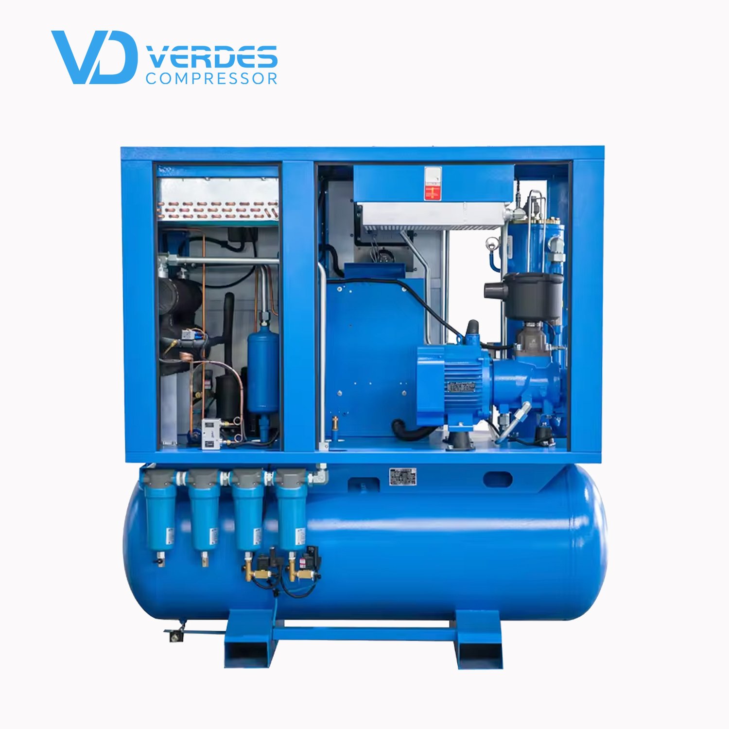VERDES Energy Saving 7.5kw 11kw 15kw 22kw All in One 15 Hp Air Compressor 12 Bar 500lt Air Compressor 4 in 1 Air Compressor