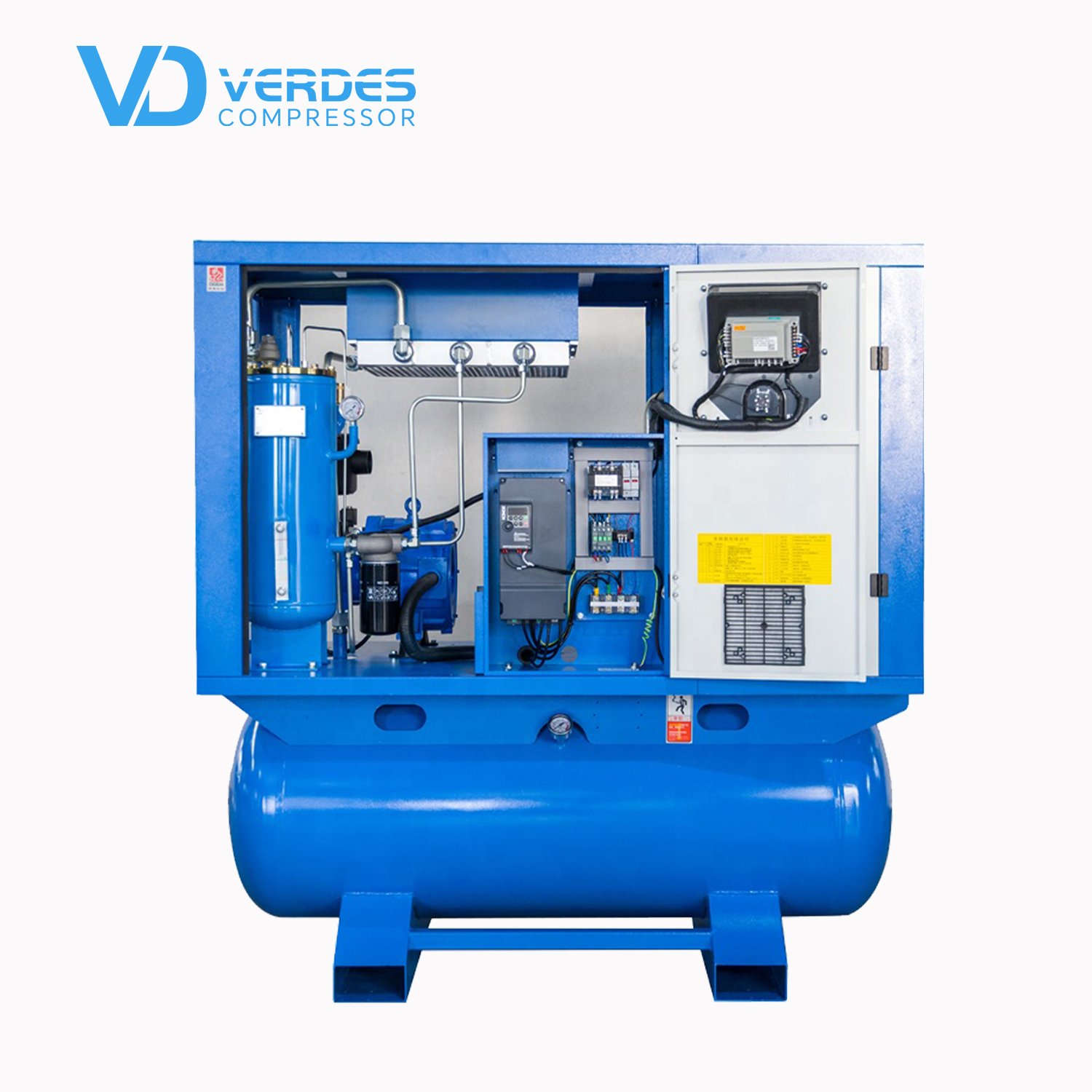 VERDES Energy Saving 7.5kw 11kw 15kw 22kw All in One 15 Hp Air Compressor 12 Bar 500lt Air Compressor 4 in 1 Air Compressor