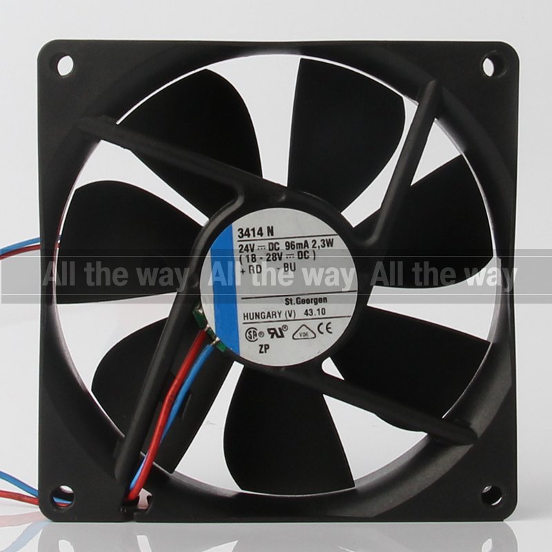 Original GERMANY 12V 48V DC24V 0.96W EC AC 92X92X25MM 9CM 9225 50CFM Double Ball Bearing Axial Flow Cabinet 3414N Cooling Fan