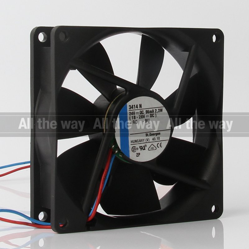 Original GERMANY 12V 48V DC24V 0.96W EC AC 92X92X25MM 9CM 9225 50CFM Double Ball Bearing Axial Flow Cabinet 3414N Cooling Fan