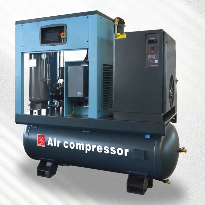 Screw Air Compressor for Laser Cutting With Air Dryer 10HP 7.5KW Industrial 4-in-1 Rotary All in One Rotary Air Compressor